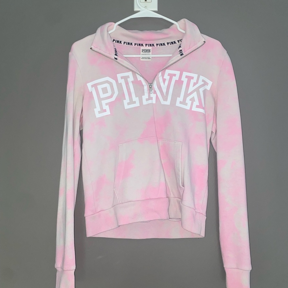 Pink/White VS Pink Tie Dye Quarter Zip Jacket Women’s XS